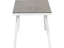 Beliani Set da giardino con tavolo 4 posti LATINA Metallo Grigio Bianco Grigio