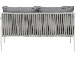 Beliani Set da giardino con tavolo 4 posti LATINA Metallo Grigio Bianco Grigio