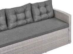 Hot Beliani Set da giardino con tavolo 8 posti VITERBO con cuscini Rattan sintetico (PE) Grigio