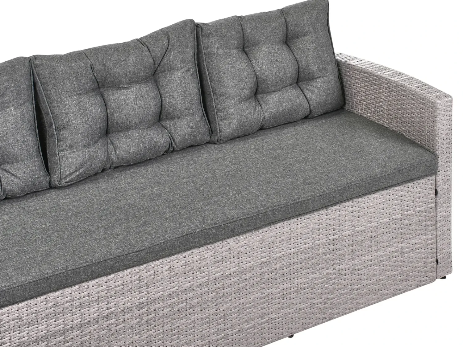 Hot Beliani Set da giardino con tavolo 8 posti VITERBO con cuscini Rattan sintetico (PE) Grigio