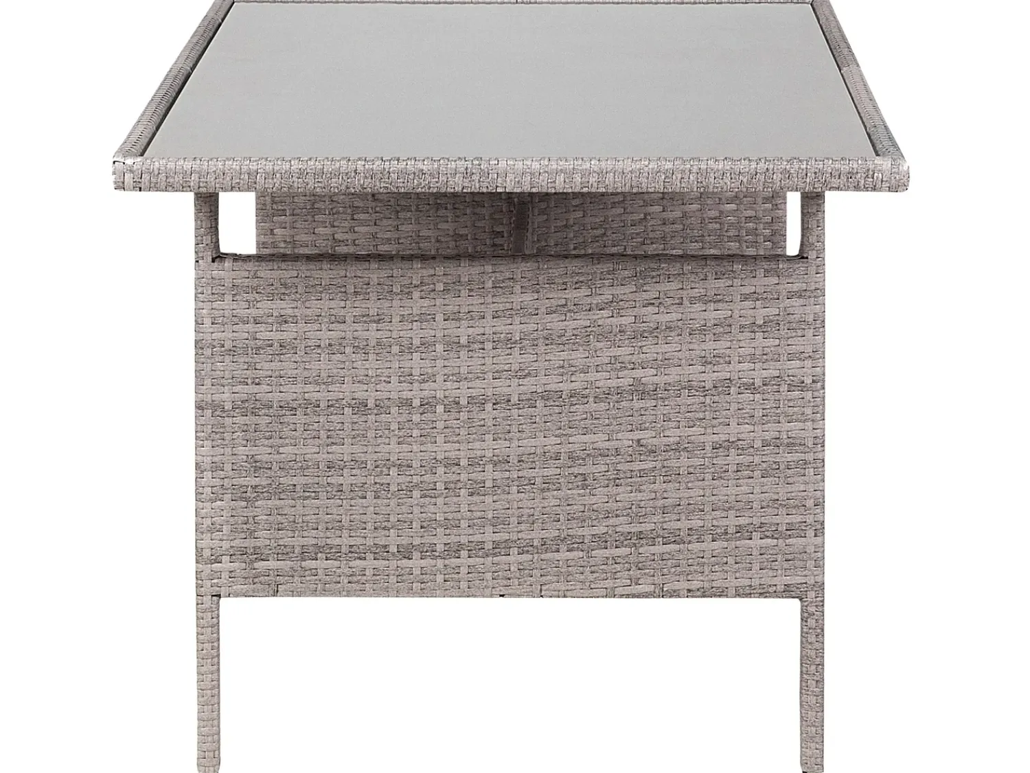 Hot Beliani Set da giardino con tavolo 8 posti VITERBO con cuscini Rattan sintetico (PE) Grigio
