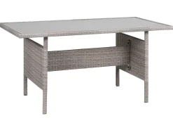 Hot Beliani Set da giardino con tavolo 8 posti VITERBO con cuscini Rattan sintetico (PE) Grigio