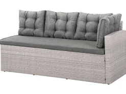 Hot Beliani Set da giardino con tavolo 8 posti VITERBO con cuscini Rattan sintetico (PE) Grigio