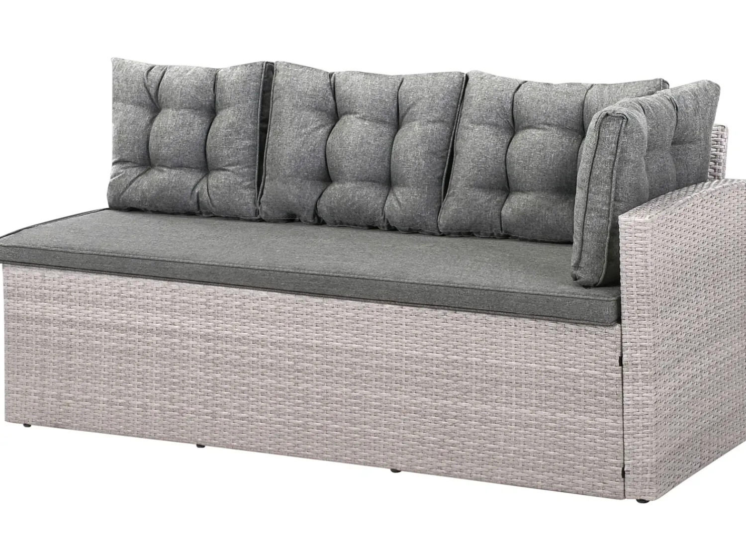 Hot Beliani Set da giardino con tavolo 8 posti VITERBO con cuscini Rattan sintetico (PE) Grigio