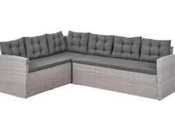 Hot Beliani Set da giardino con tavolo 8 posti VITERBO con cuscini Rattan sintetico (PE) Grigio
