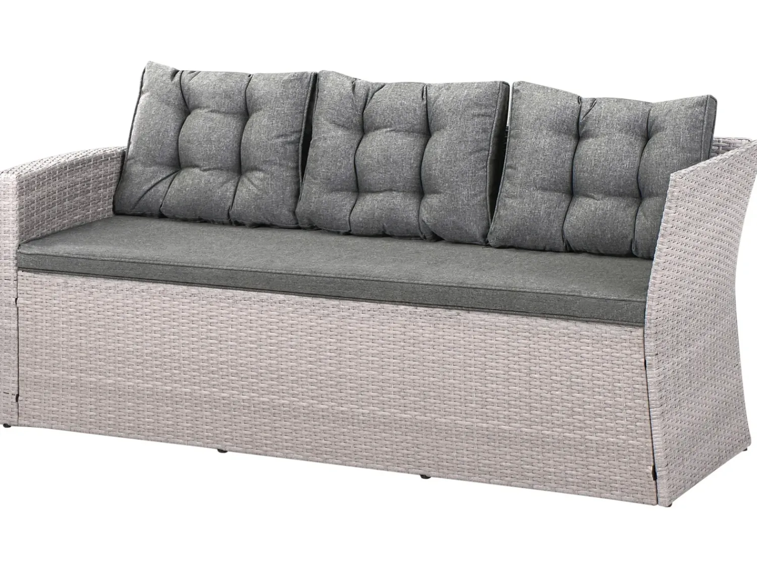 Hot Beliani Set da giardino con tavolo 8 posti VITERBO con cuscini Rattan sintetico (PE) Grigio