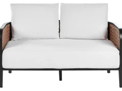 Beliani Set da giardino con tavolo 2 posti MONTEFALCO Metallo Bianco Bianco Nero