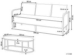 Clearance Beliani Set da giardino con tavolo 3 posti MONTEFALCO Metallo Bianco Bianco Nero