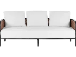 Clearance Beliani Set da giardino con tavolo 3 posti MONTEFALCO Metallo Bianco Bianco Nero