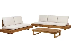 New Beliani Set da giardino con tavolo 5 posti MARETTIMO Legno di acacia certificato Marrone Bianco Marrone