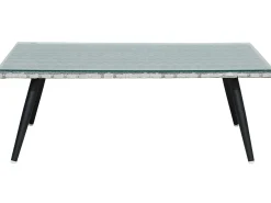 Sale Beliani Set da giardino con tavolo 4 posti RAGUSA Rattan sintetico (PE) Grigio Grigio Nero