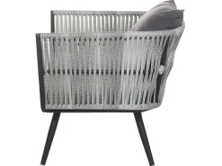 Sale Beliani Set da giardino con tavolo 4 posti RAGUSA Rattan sintetico (PE) Grigio Grigio Nero