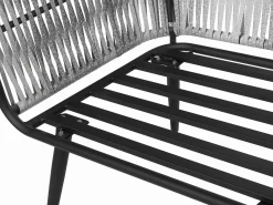 Sale Beliani Set da giardino con tavolo 4 posti RAGUSA Rattan sintetico (PE) Grigio Grigio Nero