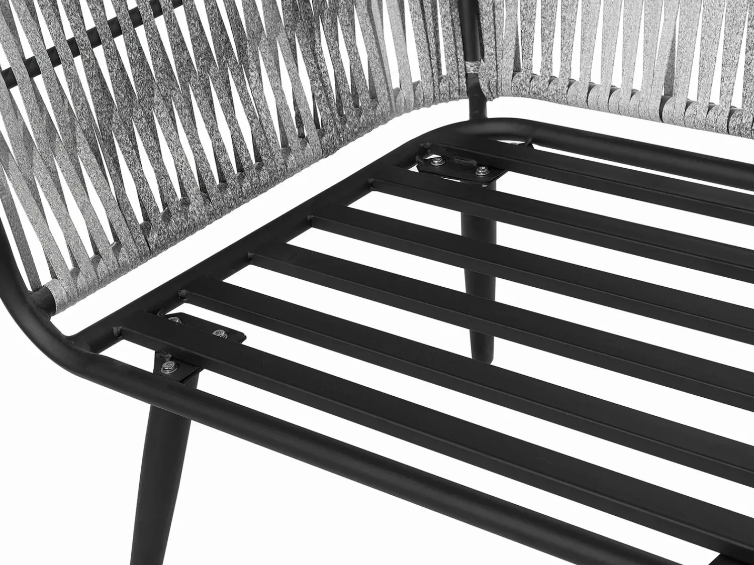 Sale Beliani Set da giardino con tavolo 4 posti RAGUSA Rattan sintetico (PE) Grigio Grigio Nero