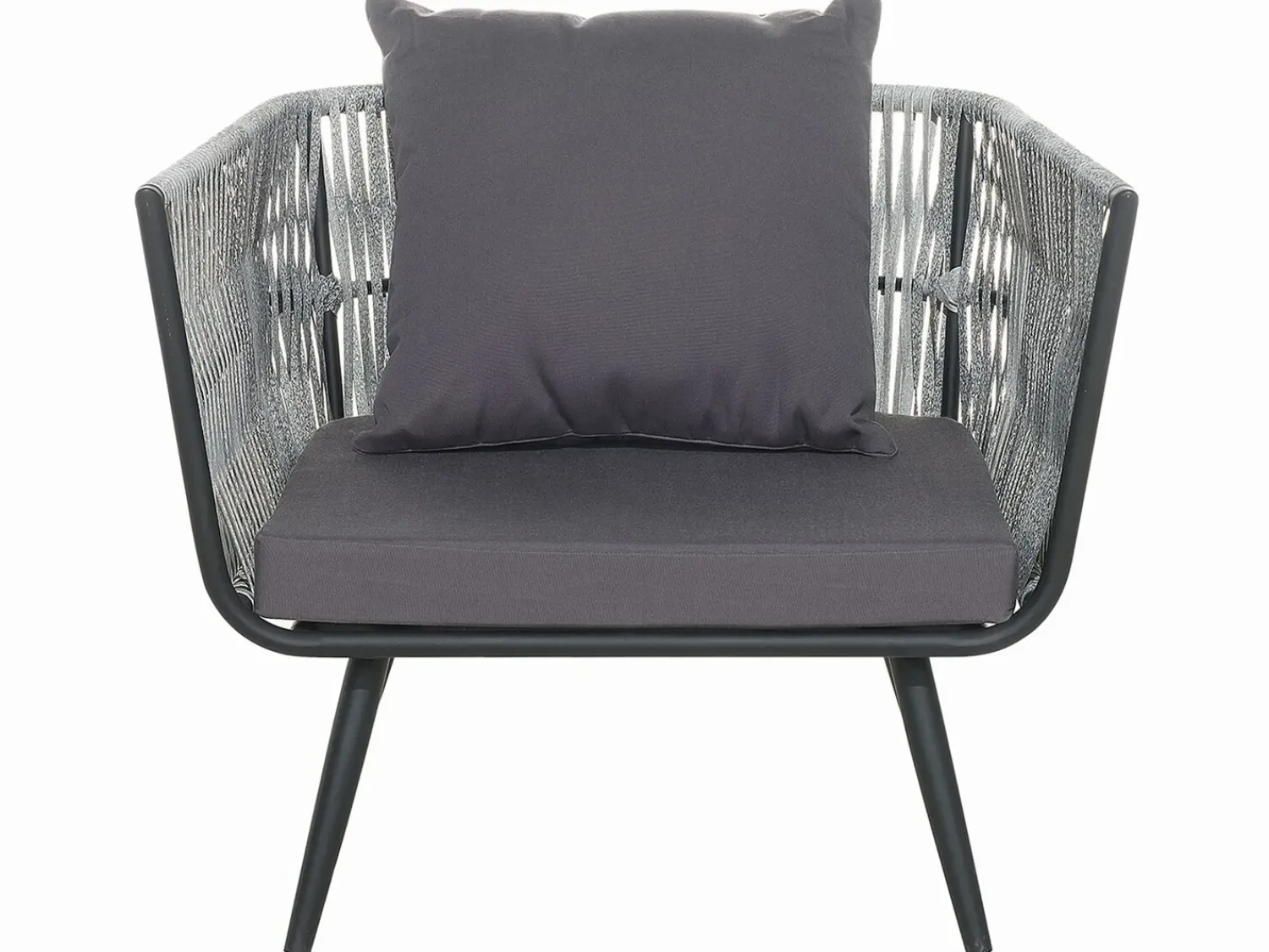 Sale Beliani Set da giardino con tavolo 4 posti RAGUSA Rattan sintetico (PE) Grigio Grigio Nero