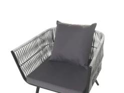 Sale Beliani Set da giardino con tavolo 4 posti RAGUSA Rattan sintetico (PE) Grigio Grigio Nero