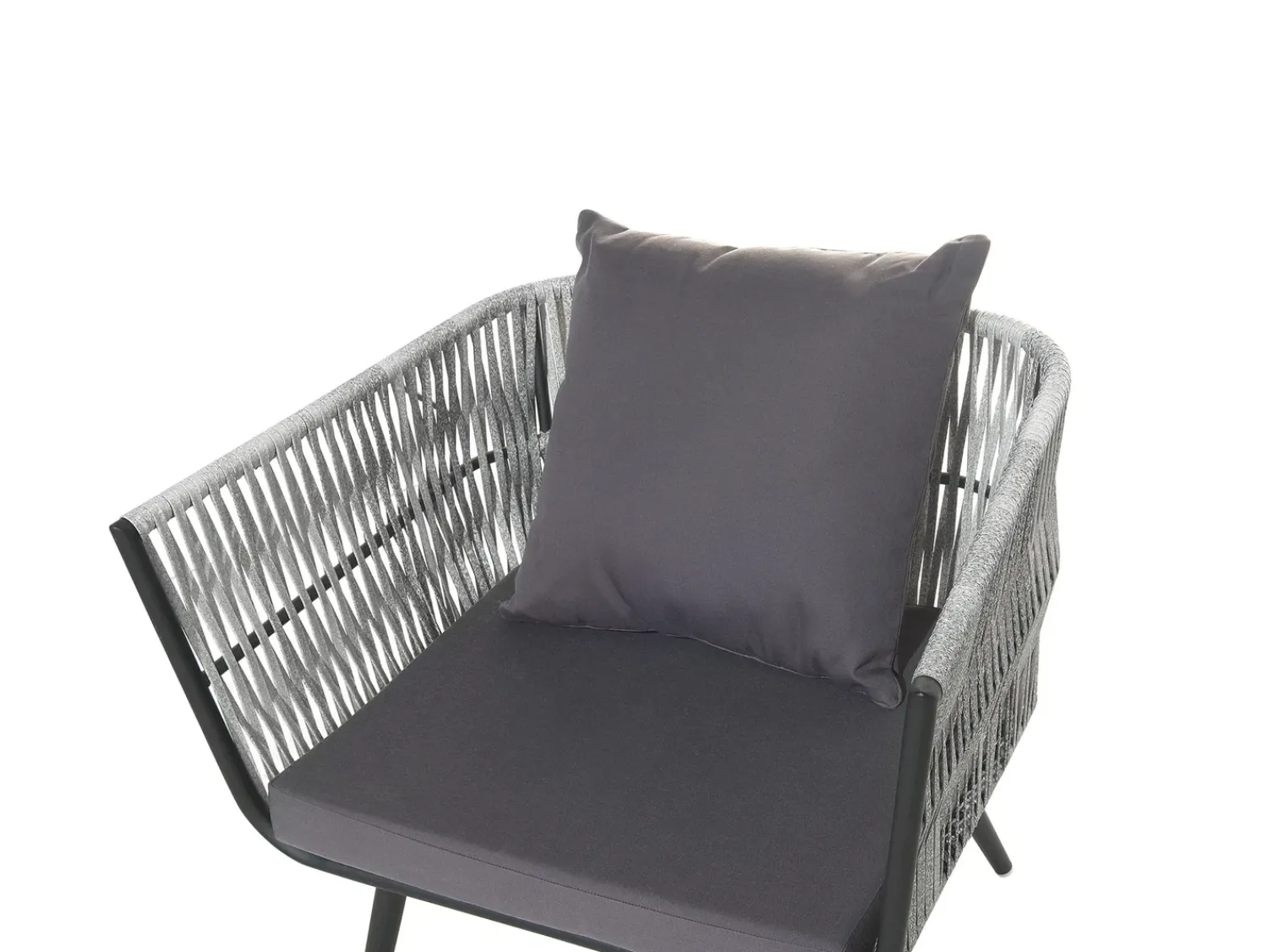 Sale Beliani Set da giardino con tavolo 4 posti RAGUSA Rattan sintetico (PE) Grigio Grigio Nero