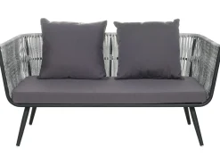 Sale Beliani Set da giardino con tavolo 4 posti RAGUSA Rattan sintetico (PE) Grigio Grigio Nero