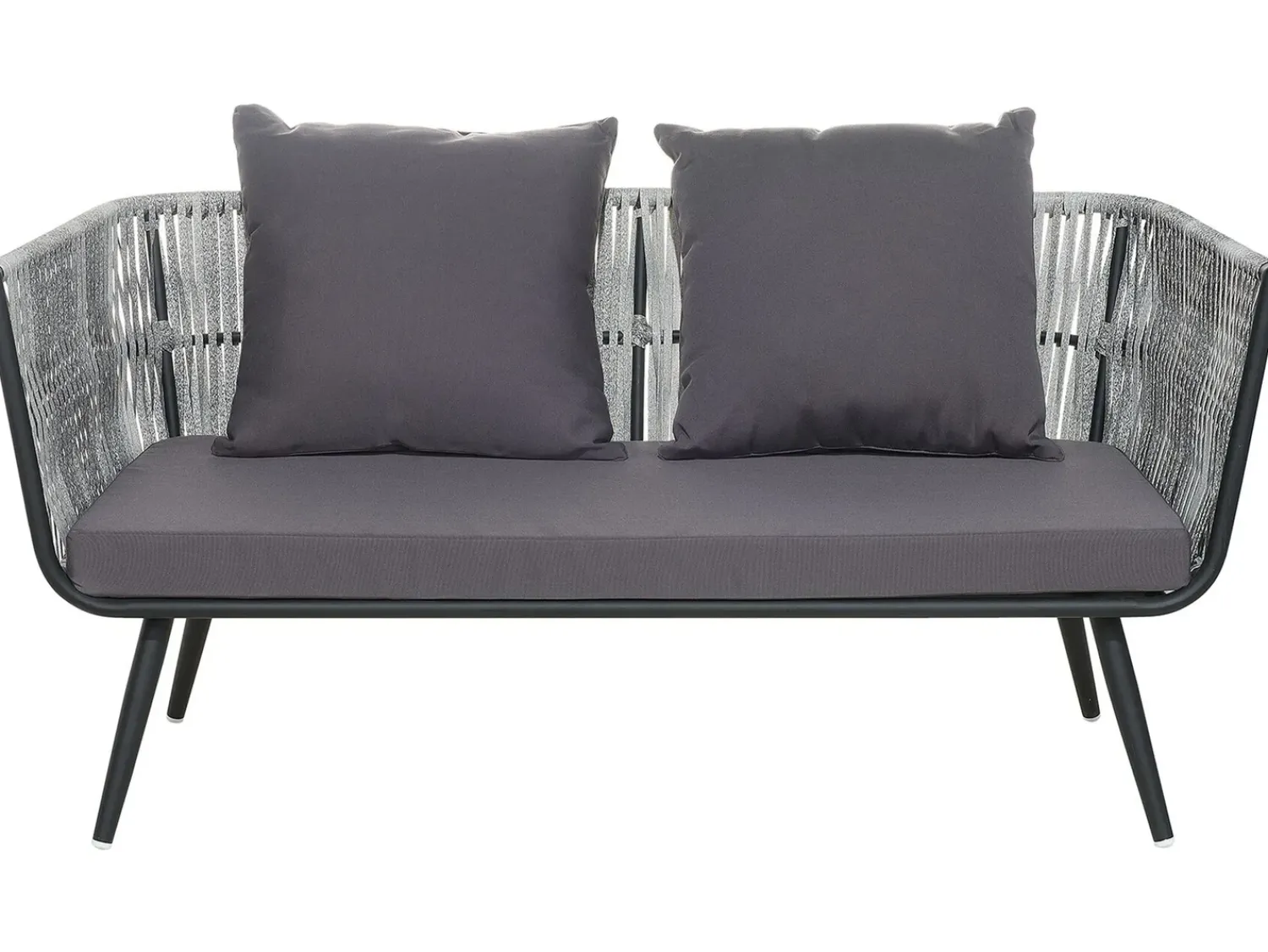 Sale Beliani Set da giardino con tavolo 4 posti RAGUSA Rattan sintetico (PE) Grigio Grigio Nero