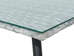 Sale Beliani Set da giardino con tavolo 4 posti RAGUSA Rattan sintetico (PE) Grigio Grigio Nero