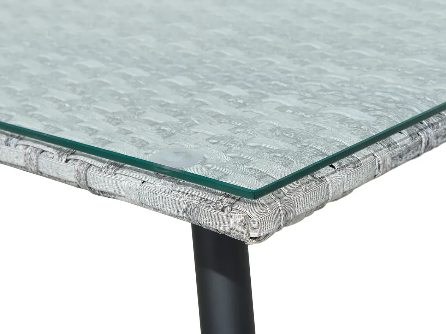 Sale Beliani Set da giardino con tavolo 4 posti RAGUSA Rattan sintetico (PE) Grigio Grigio Nero