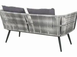 Sale Beliani Set da giardino con tavolo 4 posti RAGUSA Rattan sintetico (PE) Grigio Grigio Nero