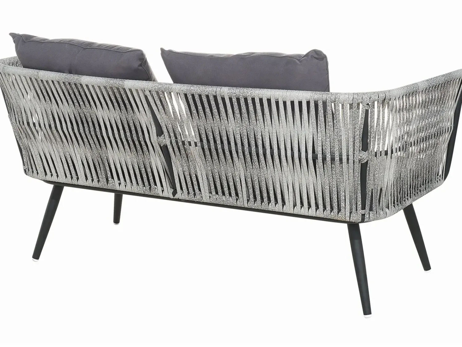 Sale Beliani Set da giardino con tavolo 4 posti RAGUSA Rattan sintetico (PE) Grigio Grigio Nero