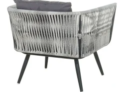 Sale Beliani Set da giardino con tavolo 4 posti RAGUSA Rattan sintetico (PE) Grigio Grigio Nero