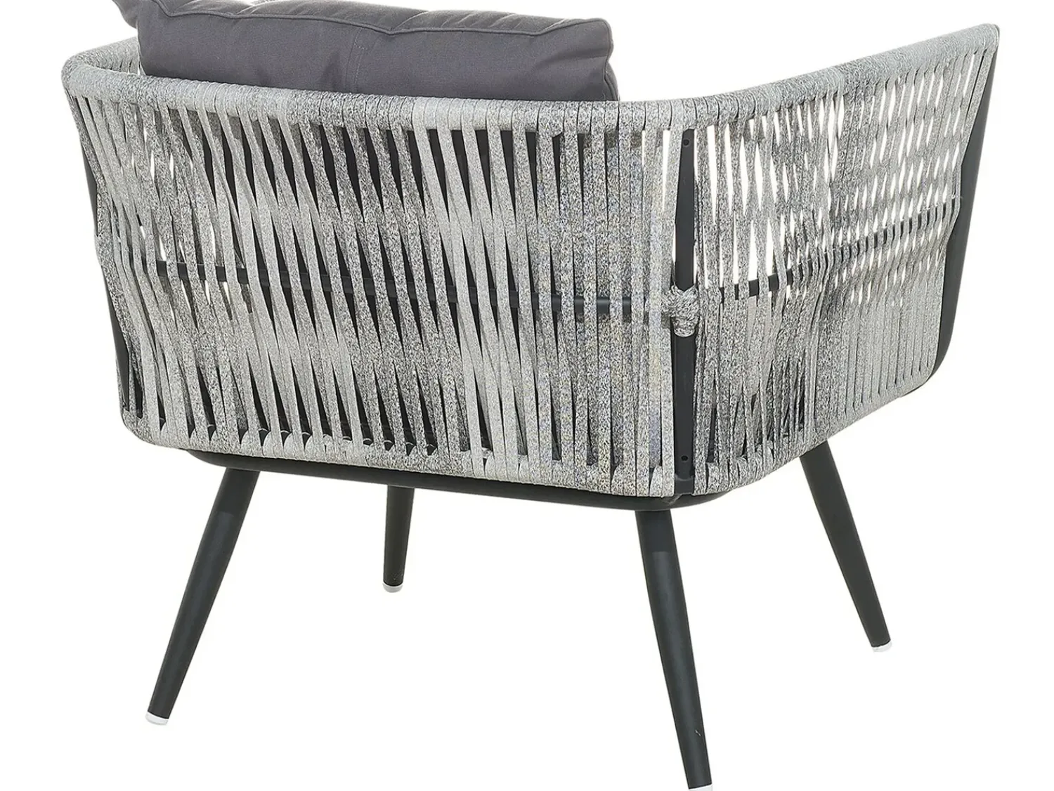 Sale Beliani Set da giardino con tavolo 4 posti RAGUSA Rattan sintetico (PE) Grigio Grigio Nero