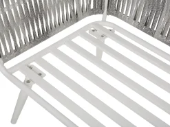 Discount Beliani Set da giardino con tavolo 4 posti RAGUSA Rattan sintetico (PE) Bianco sporco Bianco Grigio