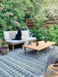 Beliani Set da giardino con tavolo 4 posti FRASCATI Modulare Legno di acacia certificato Grigio chiaro Marrone Grigio