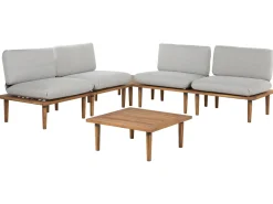 Beliani Set da giardino con tavolo 4 posti FRASCATI Modulare Legno di acacia certificato Grigio chiaro Marrone Grigio