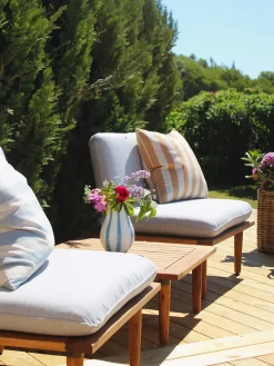 Outlet Beliani Set da giardino con tavolo 2 posti FRASCATI Modulare Legno di acacia certificato Grigio chiaro Marrone Grigio
