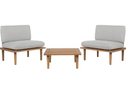 Outlet Beliani Set da giardino con tavolo 2 posti FRASCATI Modulare Legno di acacia certificato Grigio chiaro Marrone Grigio
