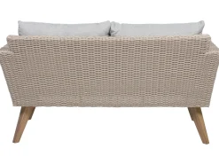 Clearance Beliani Set da giardino con tavolo 4 posti VITTORIA Rattan sintetico (PE) Grigio Beige Naturale Marrone Grigio