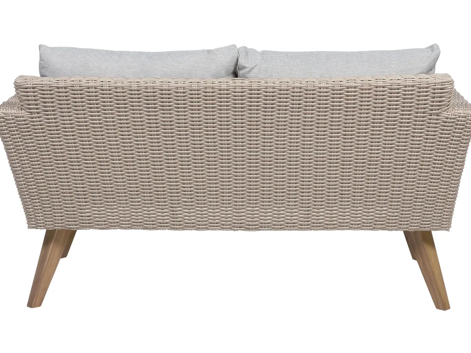 Clearance Beliani Set da giardino con tavolo 4 posti VITTORIA Rattan sintetico (PE) Grigio Beige Naturale Marrone Grigio