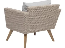 Clearance Beliani Set da giardino con tavolo 4 posti VITTORIA Rattan sintetico (PE) Grigio Beige Naturale Marrone Grigio