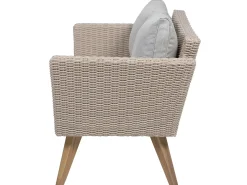 Clearance Beliani Set da giardino con tavolo 4 posti VITTORIA Rattan sintetico (PE) Grigio Beige Naturale Marrone Grigio