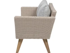 Clearance Beliani Set da giardino con tavolo 4 posti VITTORIA Rattan sintetico (PE) Grigio Beige Naturale Marrone Grigio