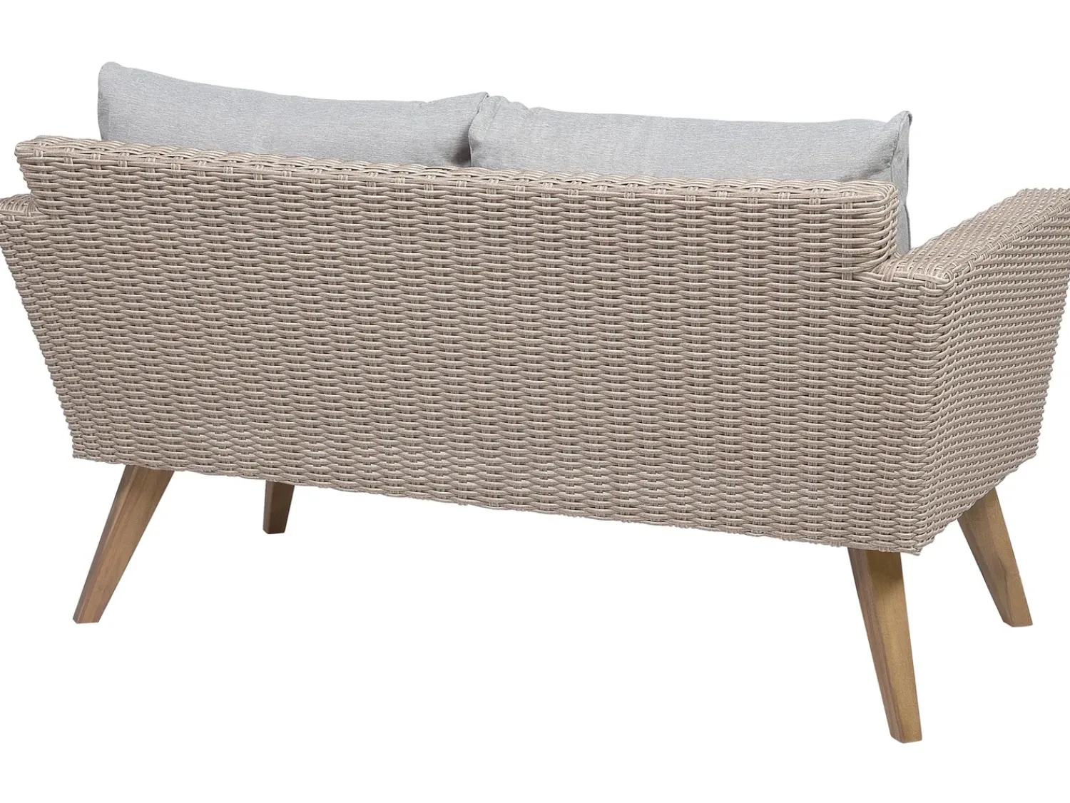 Clearance Beliani Set da giardino con tavolo 4 posti VITTORIA Rattan sintetico (PE) Grigio Beige Naturale Marrone Grigio