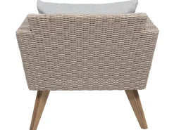 Clearance Beliani Set da giardino con tavolo 4 posti VITTORIA Rattan sintetico (PE) Grigio Beige Naturale Marrone Grigio