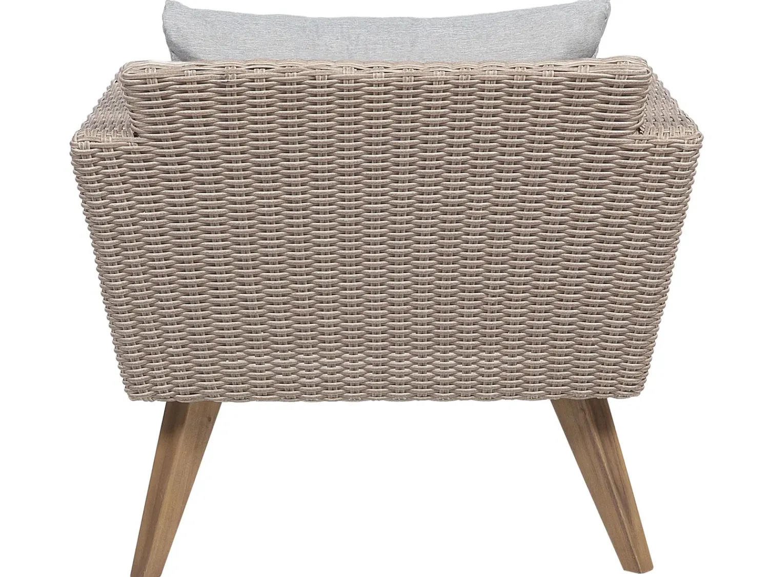 Clearance Beliani Set da giardino con tavolo 4 posti VITTORIA Rattan sintetico (PE) Grigio Beige Naturale Marrone Grigio