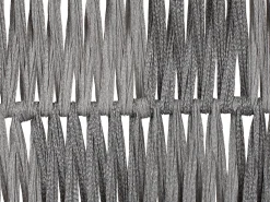 Beliani Set da giardino con tavolo 4 posti PREVEZA Rattan sintetico (PE) Grigio Grigio Nero