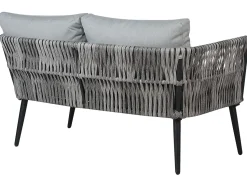Beliani Set da giardino con tavolo 4 posti PREVEZA Rattan sintetico (PE) Grigio Grigio Nero