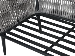 Beliani Set da giardino con tavolo 4 posti PREVEZA Rattan sintetico (PE) Grigio Grigio Nero