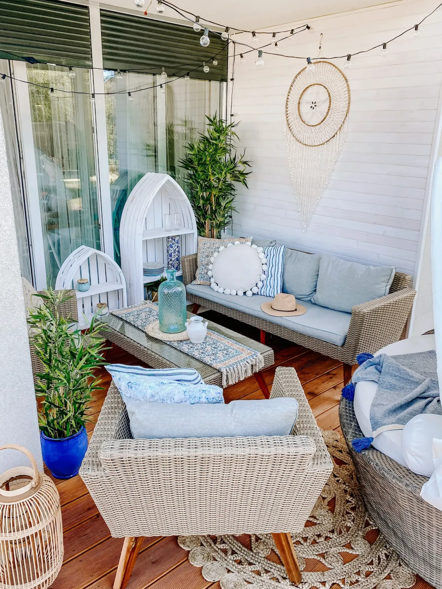 Online Beliani Set da giardino con tavolo 5 posti VITTORIA Rattan sintetico (PE) Grigio Beige Naturale Marrone Grigio