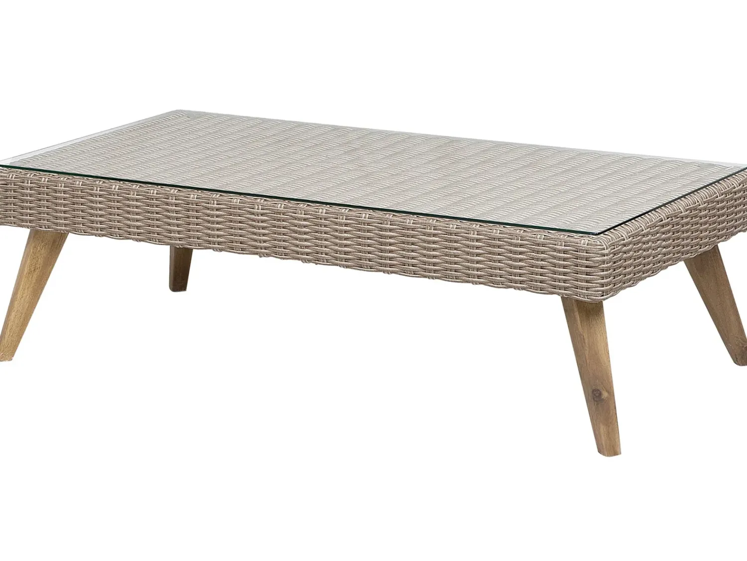 Online Beliani Set da giardino con tavolo 5 posti VITTORIA Rattan sintetico (PE) Grigio Beige Naturale Marrone Grigio