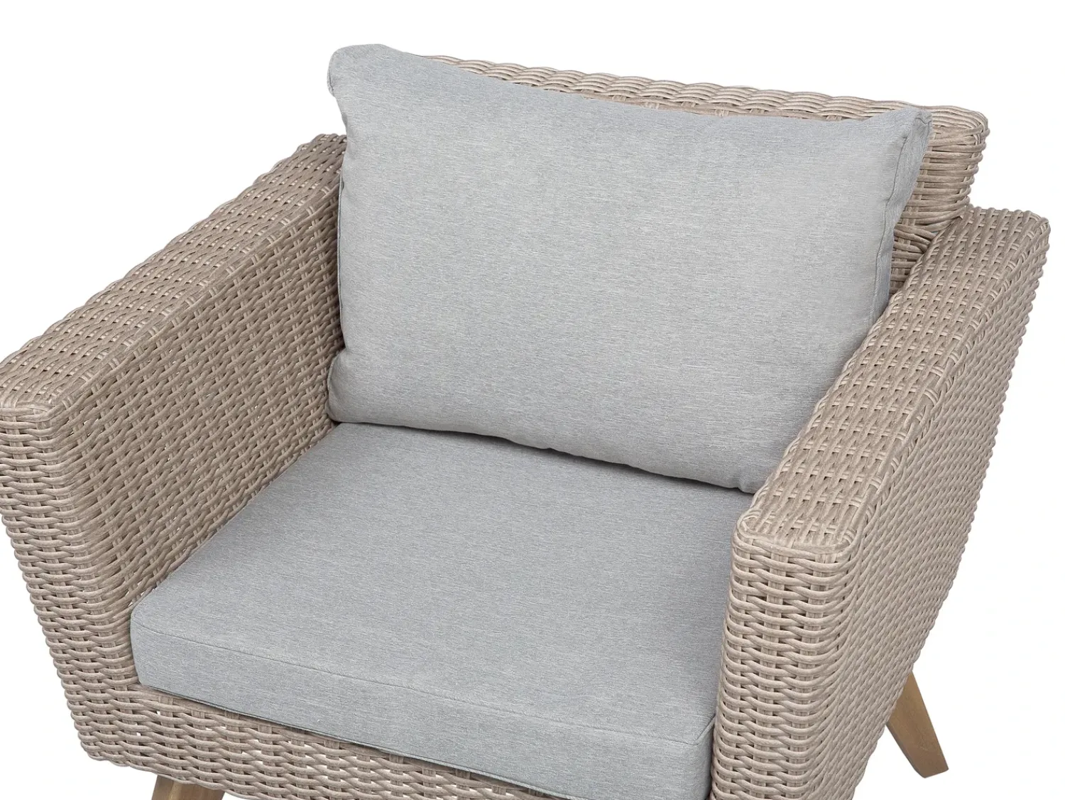 Online Beliani Set da giardino con tavolo 5 posti VITTORIA Rattan sintetico (PE) Grigio Beige Naturale Marrone Grigio