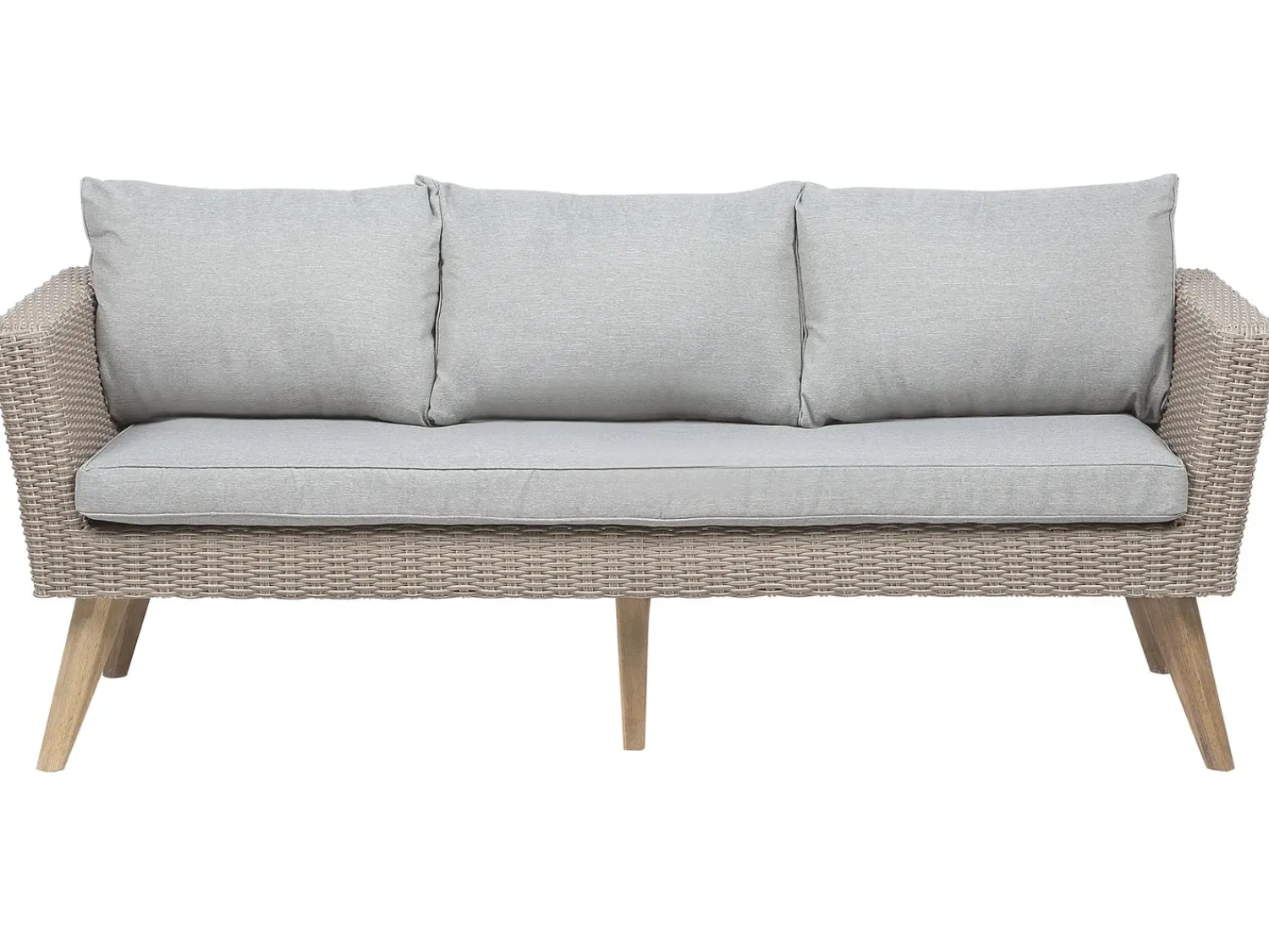 Online Beliani Set da giardino con tavolo 5 posti VITTORIA Rattan sintetico (PE) Grigio Beige Naturale Marrone Grigio