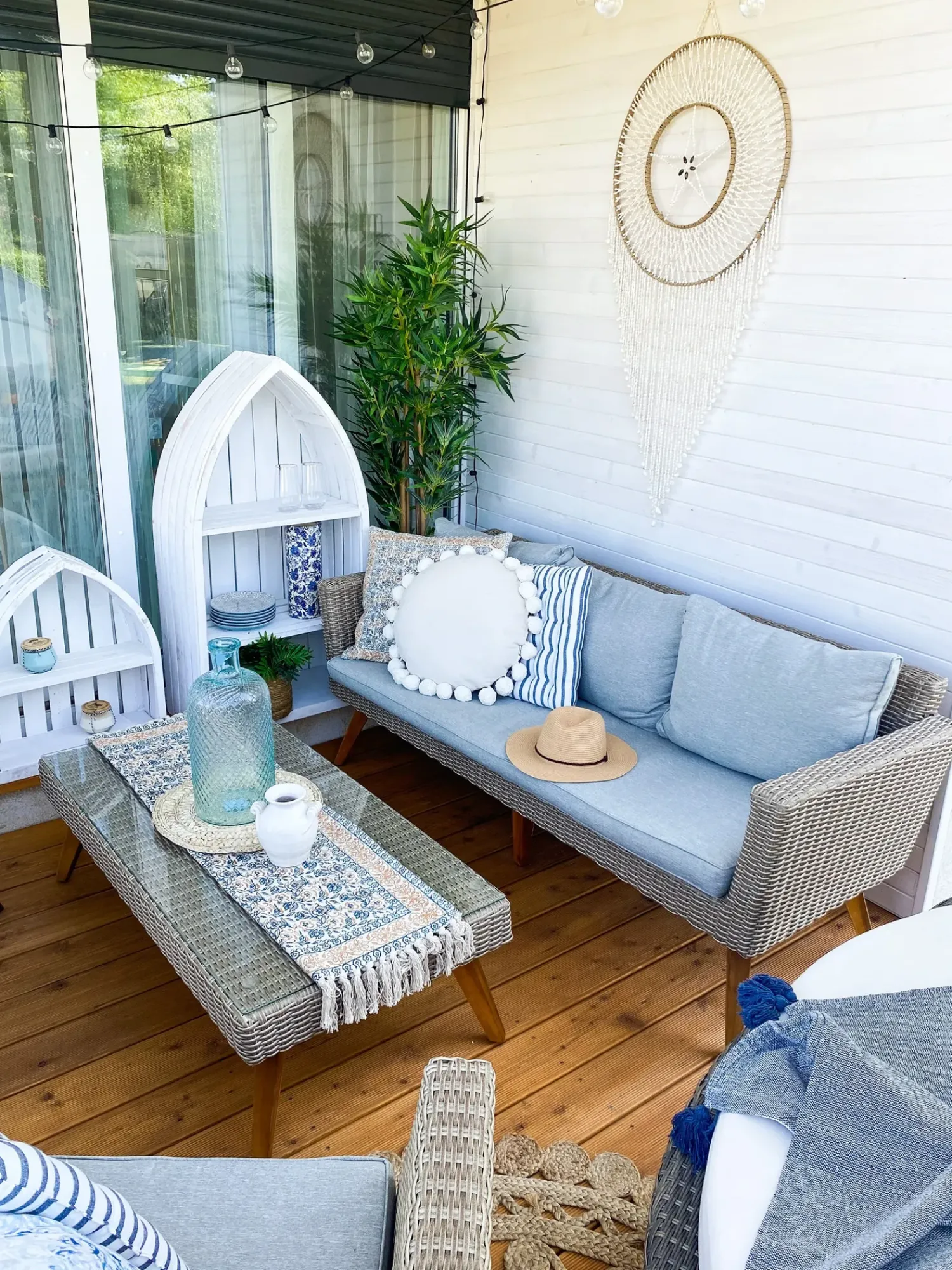 Online Beliani Set da giardino con tavolo 5 posti VITTORIA Rattan sintetico (PE) Grigio Beige Naturale Marrone Grigio